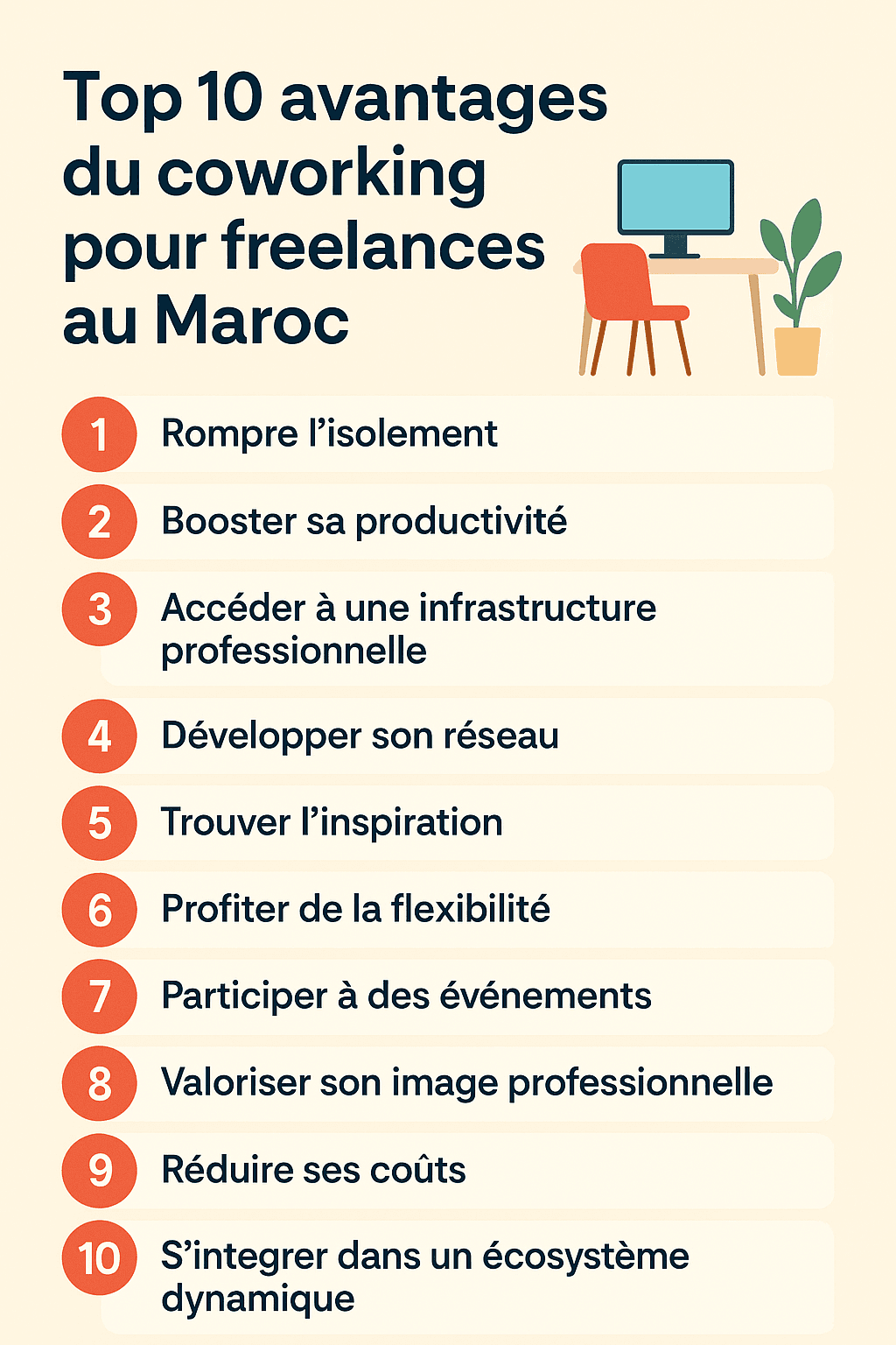 Top 10 avantages du coworking pour freelances au Maroc